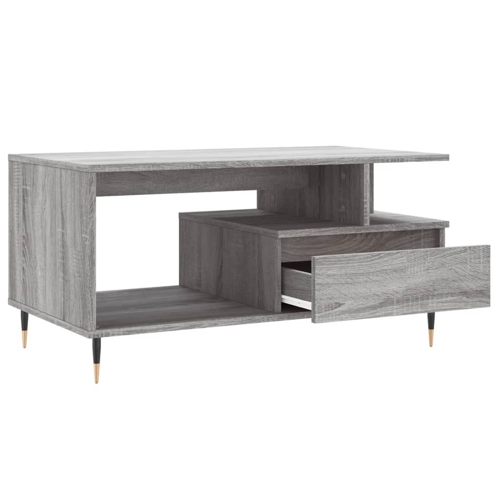 Tavolino da Salotto-Tavolino da soggiorno-Tavolo Grigio Sonoma 90x49x45 cm Legno Multistrato 810306