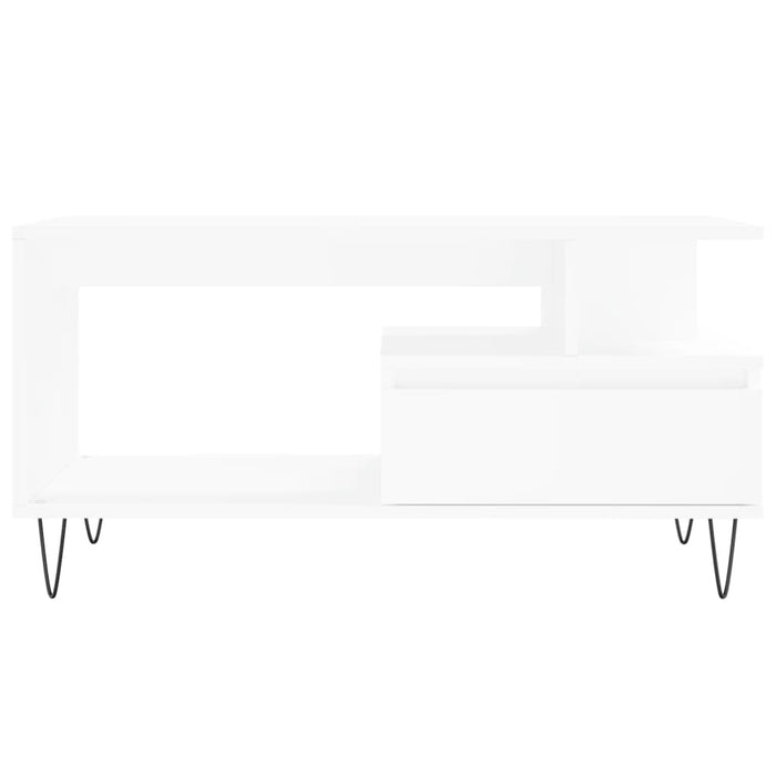 Tavolino da Salotto Bianco 90x49x45 cm in Legno Multistrato 831020