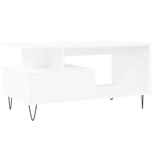 Tavolino da Salotto Bianco 90x49x45 cm in Legno Multistrato 831020
