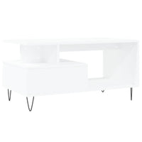 Tavolino da Salotto Bianco 90x49x45 cm in Legno Multistrato 831020