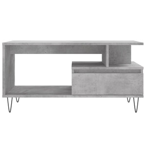 Tavolino Salotto Grigio Cemento 90x49x45 cm Legno Multistrato 831024