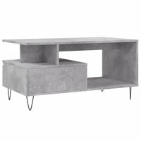 Tavolino Salotto Grigio Cemento 90x49x45 cm Legno Multistrato 831024