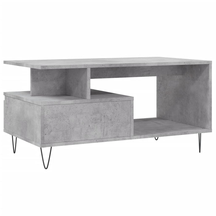 Tavolino Salotto Grigio Cemento 90x49x45 cm Legno Multistrato 831024