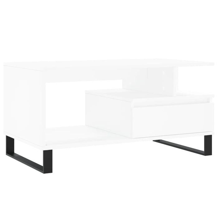 Tavolino da Salotto Bianco 90x49x45 cm in Legno Multistrato 831028