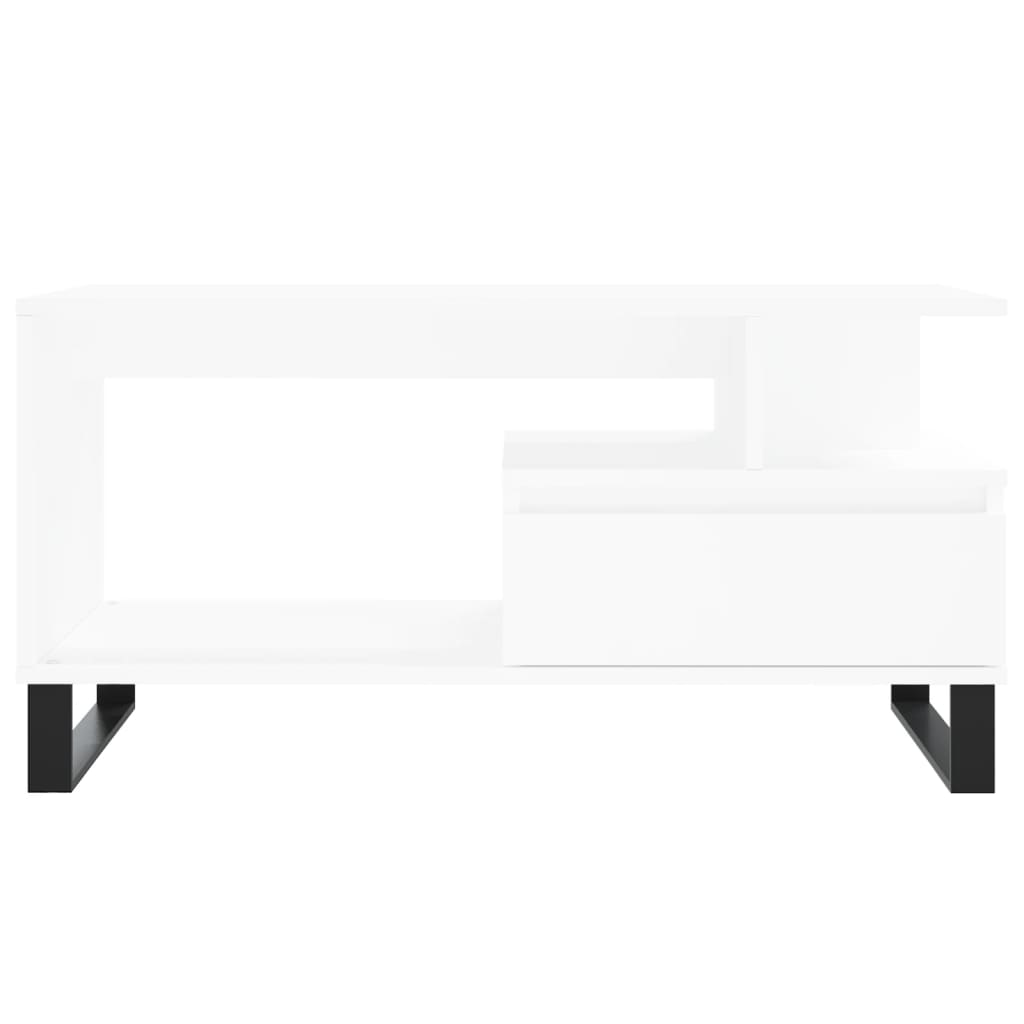 Tavolino da Salotto Bianco 90x49x45 cm in Legno Multistrato 831028