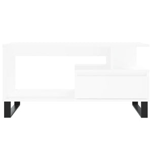 Tavolino da Salotto Bianco 90x49x45 cm in Legno Multistrato 831028