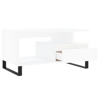 Tavolino da Salotto Bianco 90x49x45 cm in Legno Multistrato 831028
