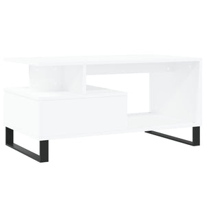Tavolino da Salotto Bianco 90x49x45 cm in Legno Multistrato 831028