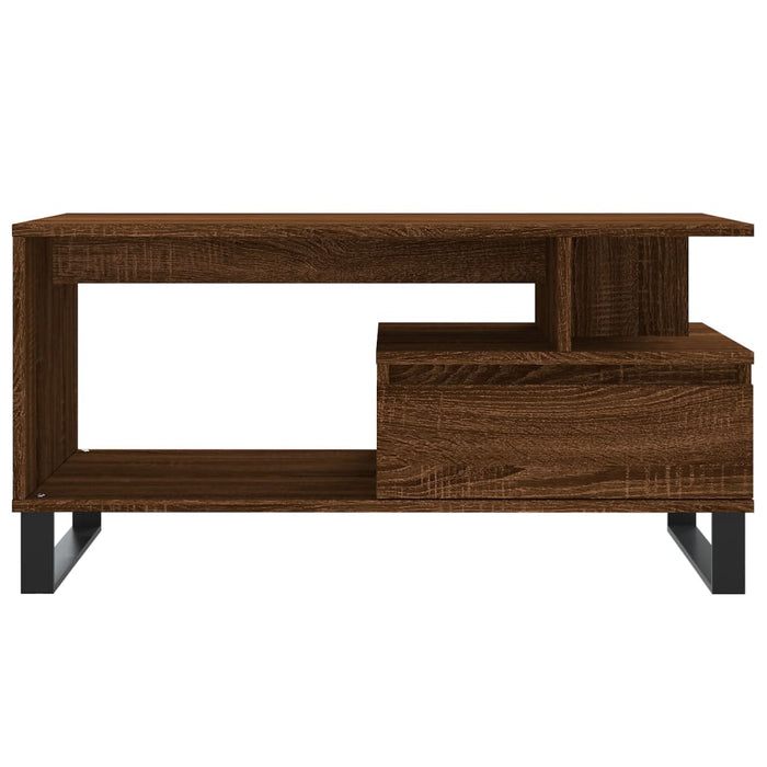 Tavolino Salotto-Tavolino da soggiorno-Tavolo Rovere Marrone 90x49x45 cm Legno Multistrato 884518