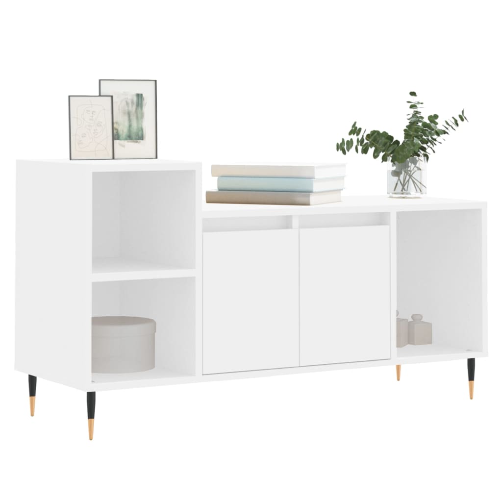 Mobile Porta TV-Mobile per TV-Credenza TV Bianco 100x35x55 cm in Legno Multistrato 210626