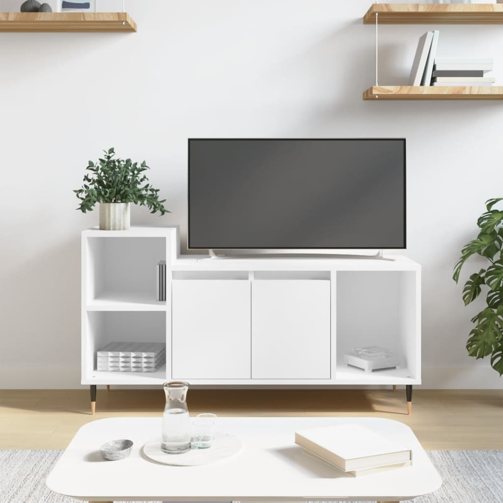 Mobile Porta TV-Mobile per TV-Credenza TV Bianco 100x35x55 cm in Legno Multistrato 210626