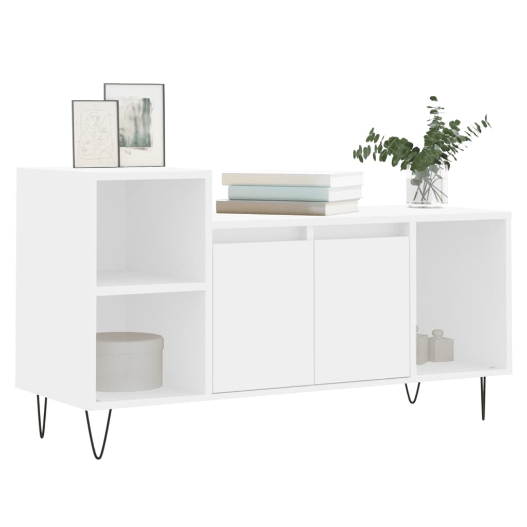 Mobile Porta TV-Mobile per TV-Credenza TV Bianco 100x35x55 cm in Legno Multistrato 372673