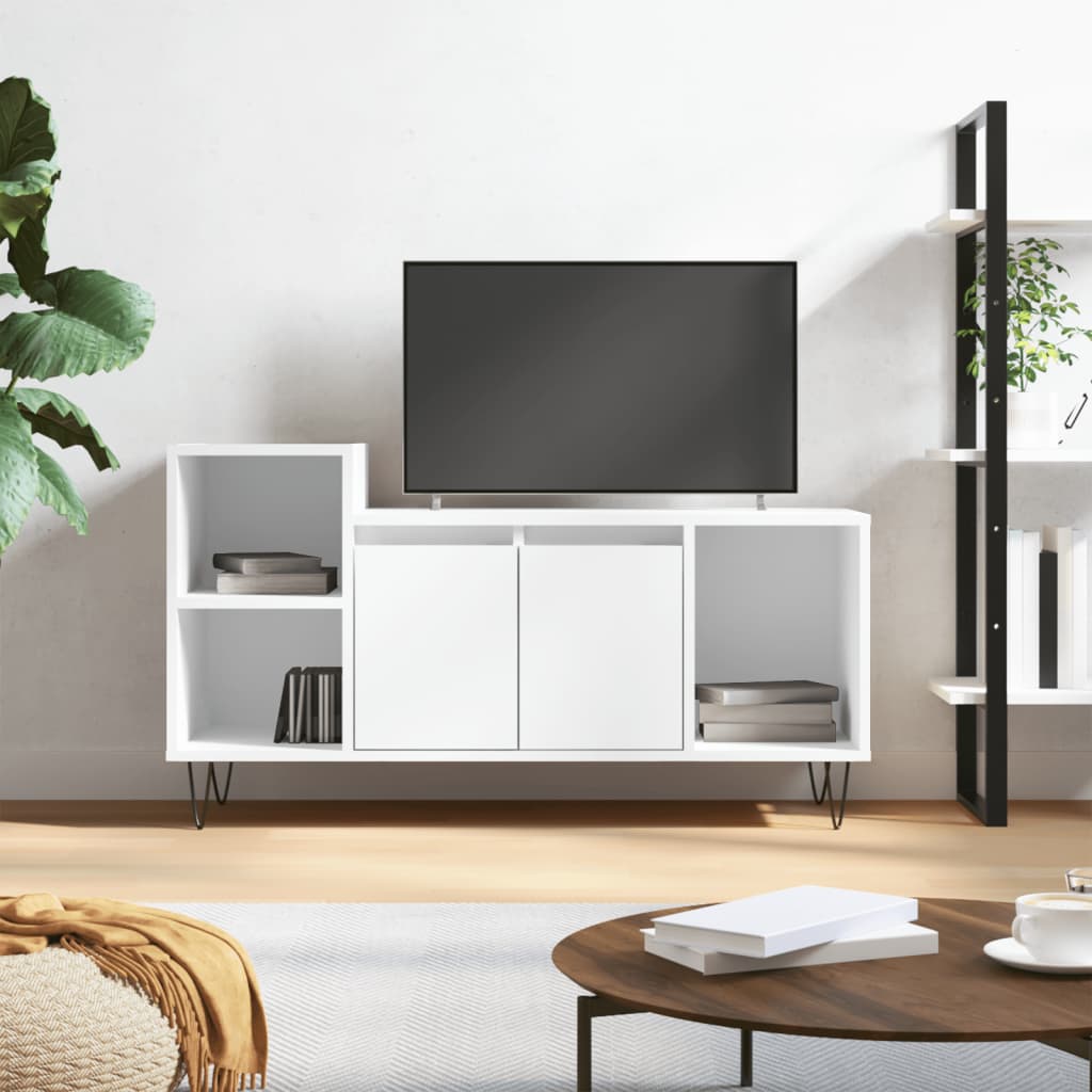 Mobile Porta TV-Mobile per TV-Credenza TV Bianco 100x35x55 cm in Legno Multistrato 372673