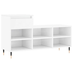 Scarpiera Bianco Lucido 102x36x60 cm in Legno Multistratocod mxl 78812
