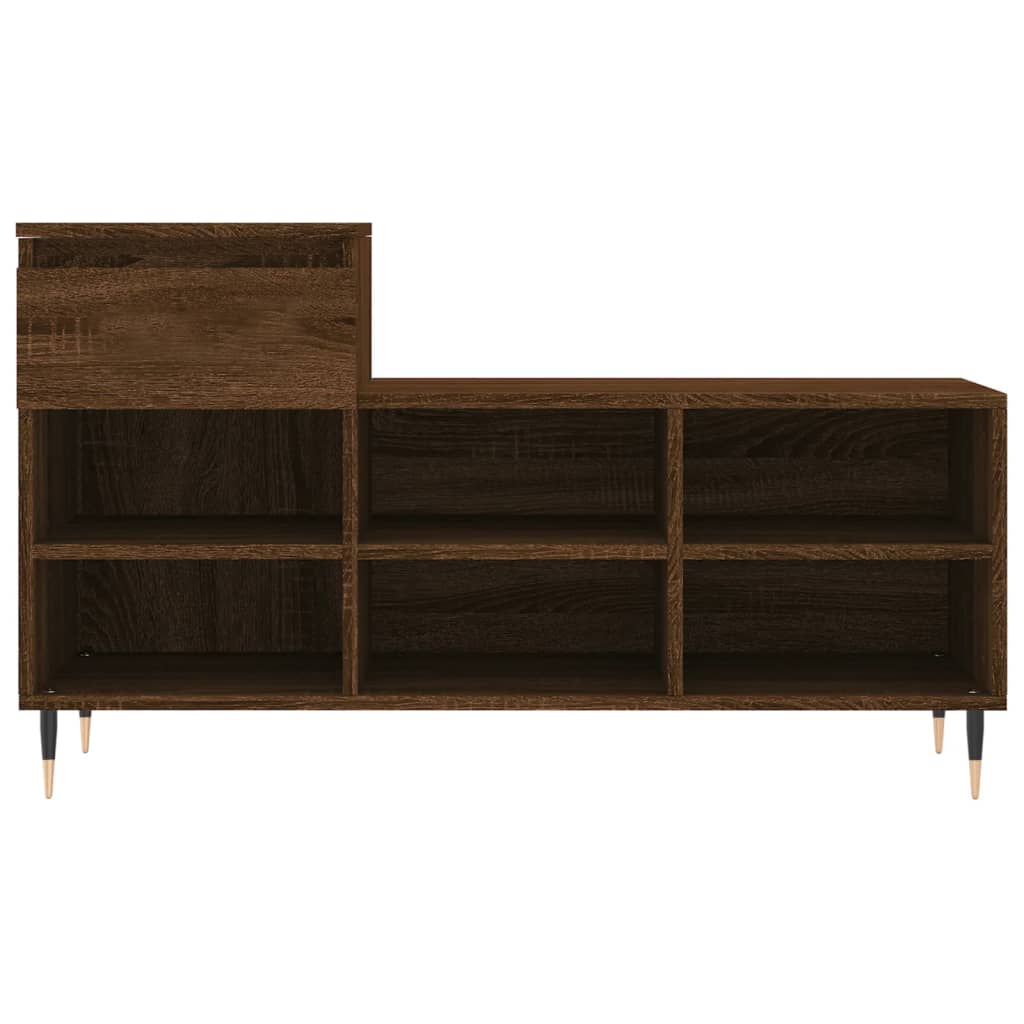 Scarpiera Rovere Marrone 102x36x60 cm in Legno Multistrato 831363