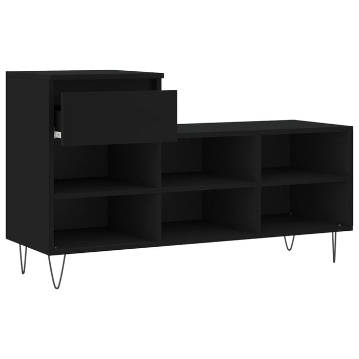 Scarpiera scarpiera mobile portaoggetti ingresso corridoio soggiorno 102 x 36 x 60 cm legno multistrato nero 02_0021951
