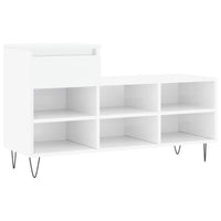 Scarpiera Bianco Lucido 102x36x60 cm in Legno Multistrato 831366