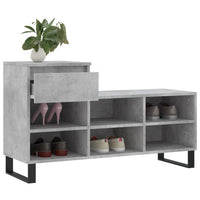 Scarpiera Grigio Cemento 102x36x60 cm in Legno Multistrato 831376