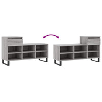 Scarpiera scarpiera mobile portaoggetti ingresso corridoio soggiorno Sonoma 102 x 36 x 60 cm multistrato grigio 02_0022059