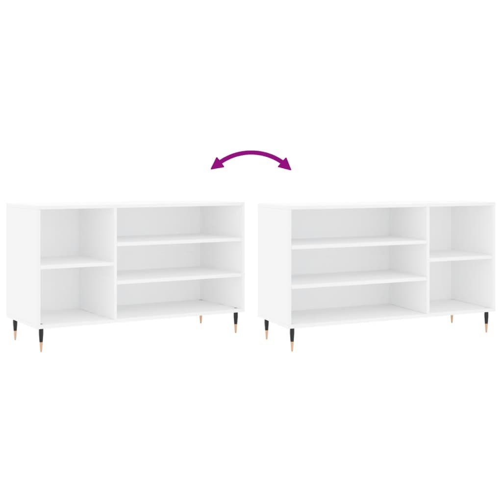 Scarpiera Bianca 102x36x60 cm in Legno Multistrato 831404