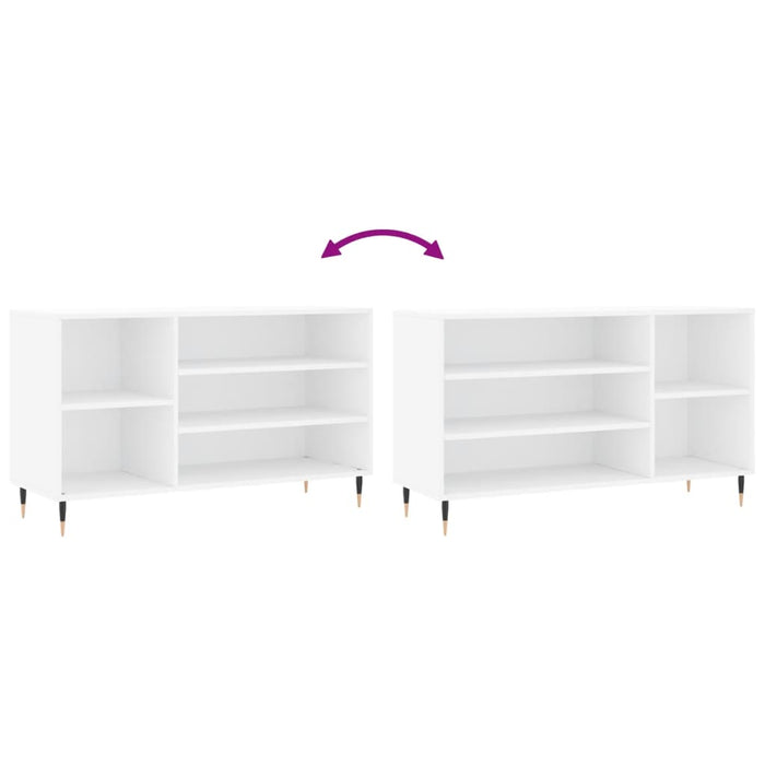 Scarpiera Bianca 102x36x60 cm in Legno Multistrato 831404