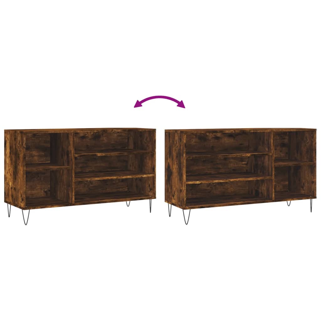 Scarpiera Rovere Fumo 102x36x60 cm in Legno Multistrato 831417