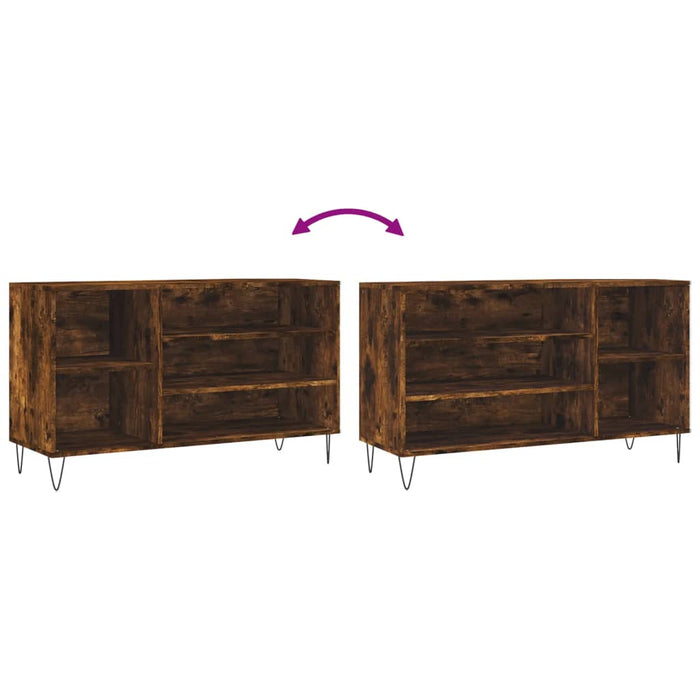 Scarpiera Rovere Fumo 102x36x60 cm in Legno Multistrato 831417