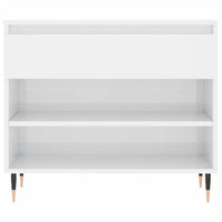 Scarpiera Bianco Lucido 70x36x60 cm in Legno Multistrato 831430