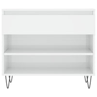 Scarpiera Bianco Lucido 70x36x60 cm in Legno Multistrato 831438