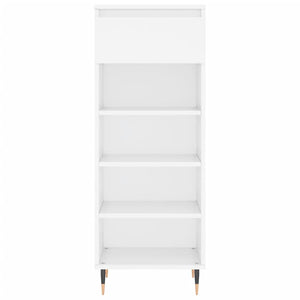 Scarpiera Bianco Lucido 40x36x105 cm in Legno Multistrato 831454