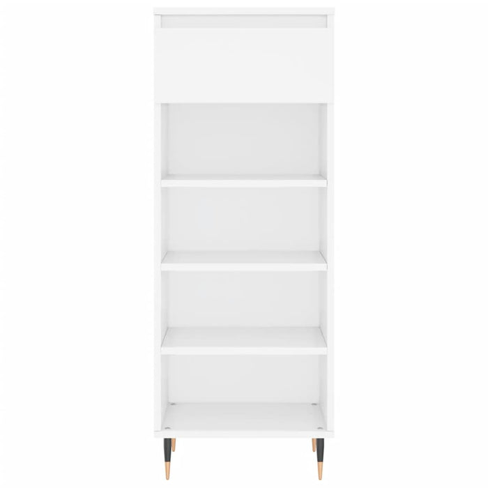 Scarpiera Bianco Lucido 40x36x105 cm in Legno Multistrato 831454