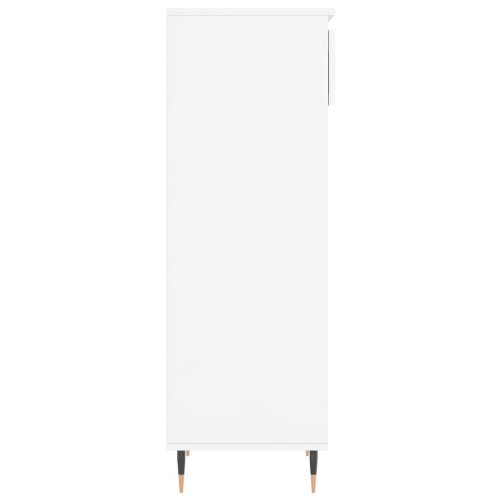 Scarpiera Bianco Lucido 40x36x105 cm in Legno Multistrato 831454