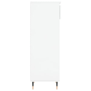 Scarpiera Bianco Lucido 40x36x105 cm in Legno Multistrato 831454