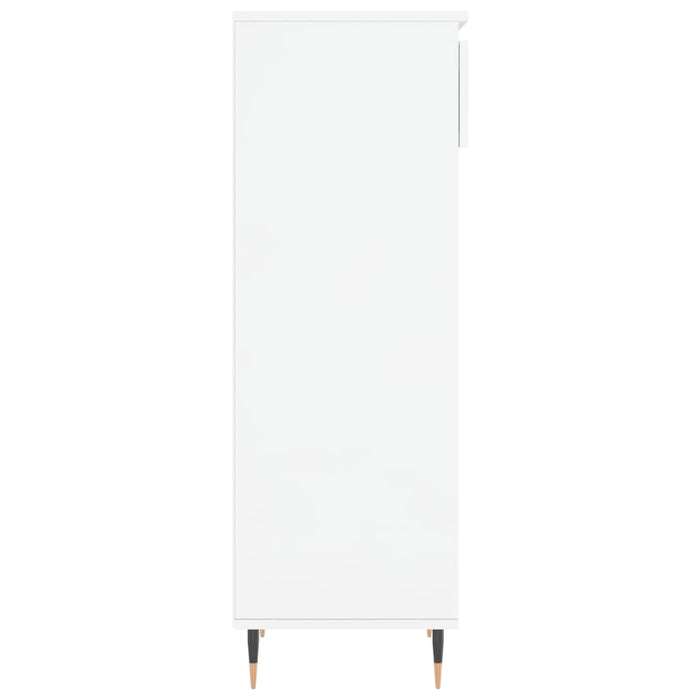 Scarpiera Bianco Lucido 40x36x105 cm in Legno Multistrato 831454