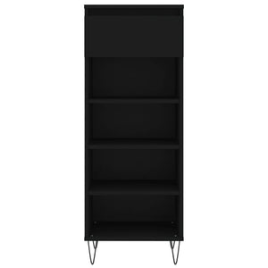 Scarpiera Nera 40x36x105 cm in Legno Multistrato 831461