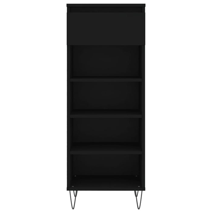 Scarpiera Nera 40x36x105 cm in Legno Multistrato 831461