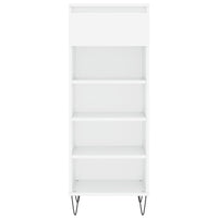 Scarpiera Bianco Lucido 40x36x105 cm in Legno Multistrato 831462