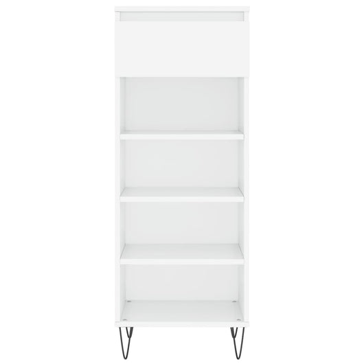 Scarpiera scarpiera mobile portaoggetti ingresso corridoio soggiorno lucido 40 x 36 x 105 cm legno composito bianco 02_0021515