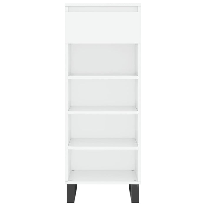 Scarpiera Bianco Lucido 40x36x105 cm in Legno Multistrato 831470