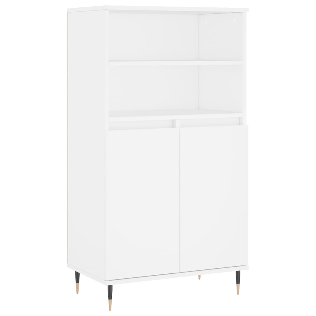 Credenza Alta Bianca 60x36x110 cm in Legno Multistrato 831476