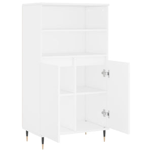 Credenza Alta Bianca 60x36x110 cm in Legno Multistrato 831476