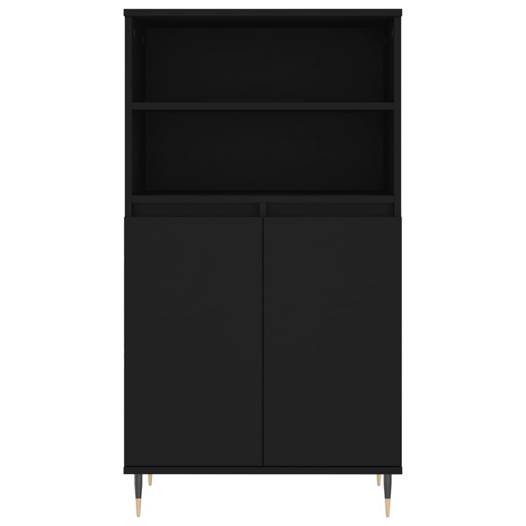 Credenza Nera 60x36x110 cm in Legno Multistrato 831477
