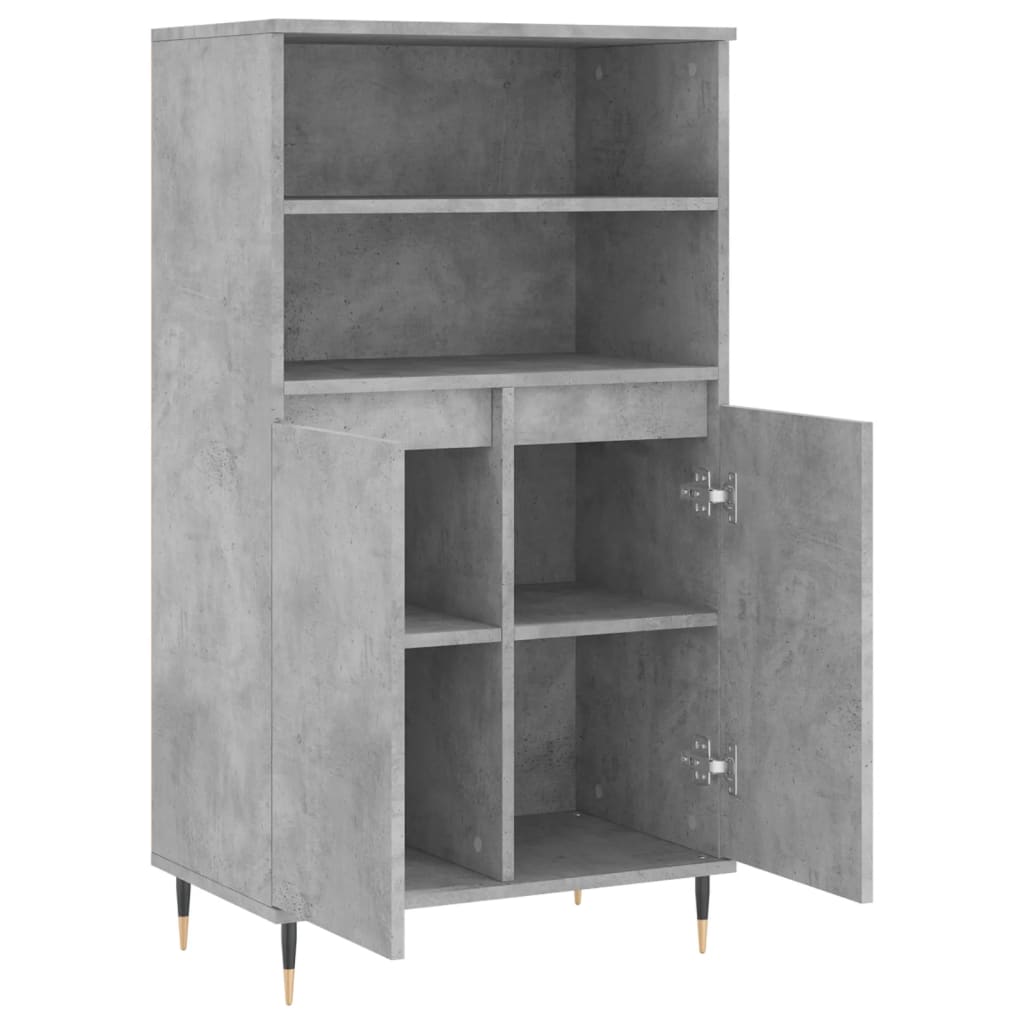 Credenza-Buffet-Armadio da cucina Grigio Cemento 60x36x110 cm in Legno Multistrato 123472