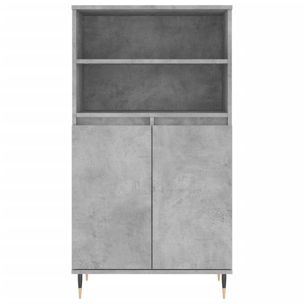 Credenza-Buffet-Armadio da cucina Grigio Cemento 60x36x110 cm in Legno Multistrato 123472
