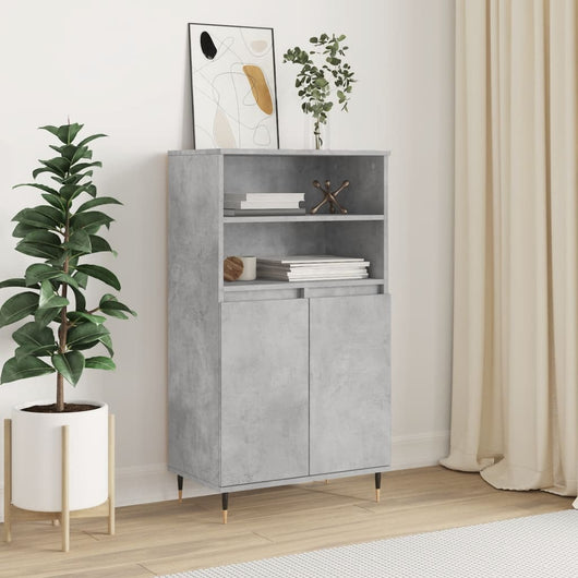 Credenza-Buffet-Armadio da cucina Grigio Cemento 60x36x110 cm in Legno Multistrato 123472