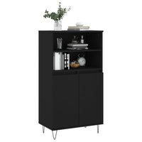 Credenza Nera 60x36x110 cm in Legno Multistrato 831485