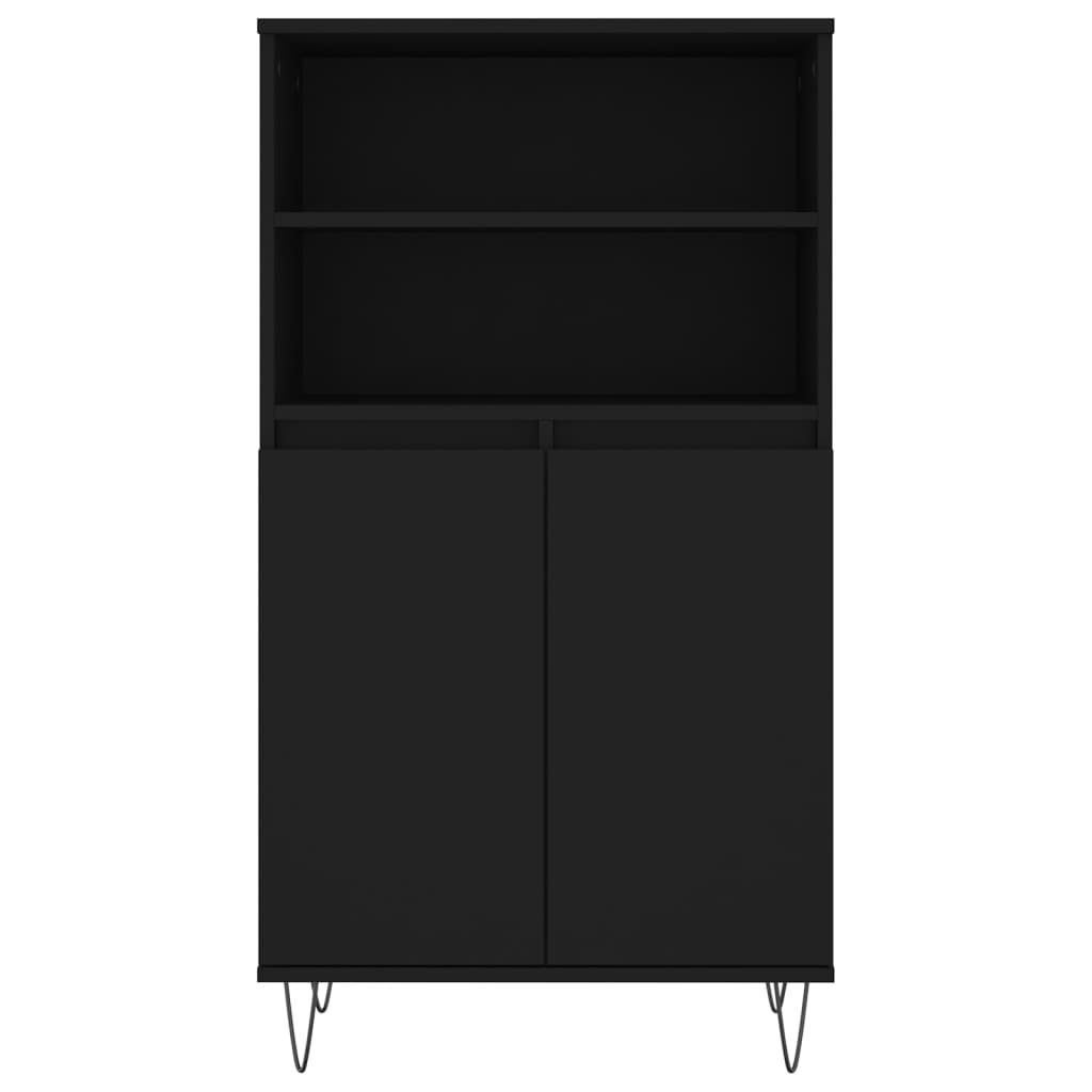 Credenza Nera 60x36x110 cm in Legno Multistrato 831485