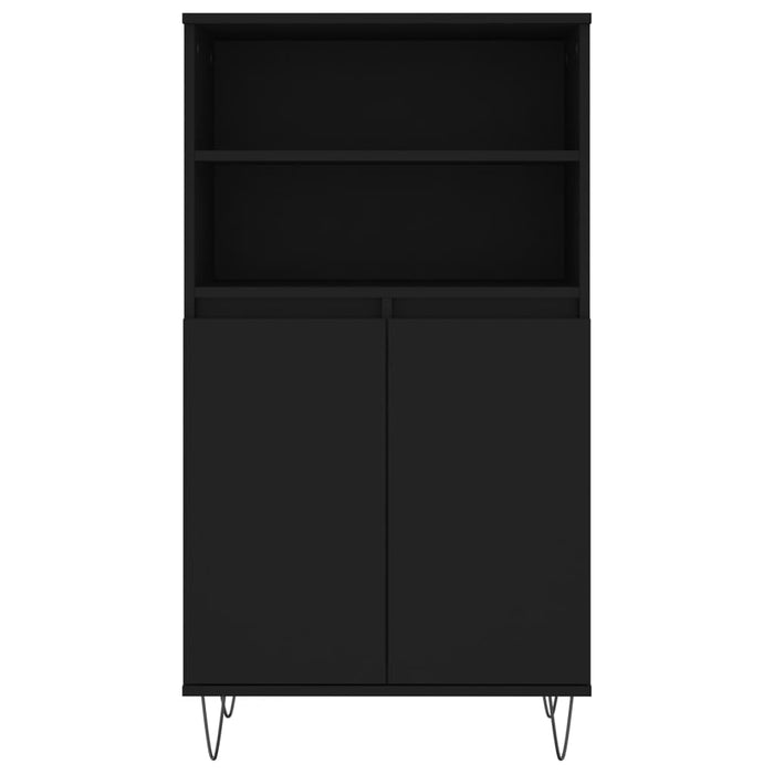 Credenza Nera 60x36x110 cm in Legno Multistrato 831485