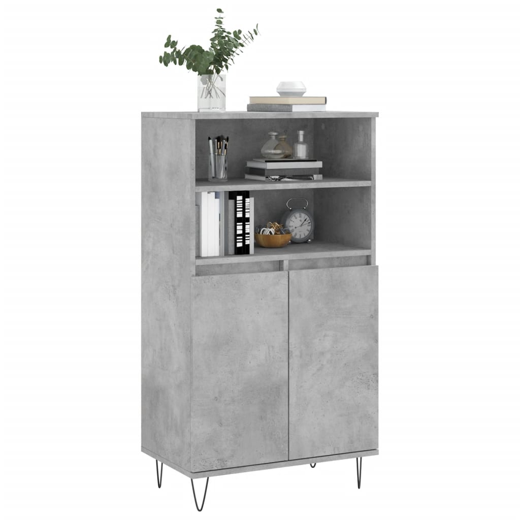 Credenza-Buffet-Armadio da cucina Grigio Cemento 60x36x110 cm in Legno Multistrato 967312