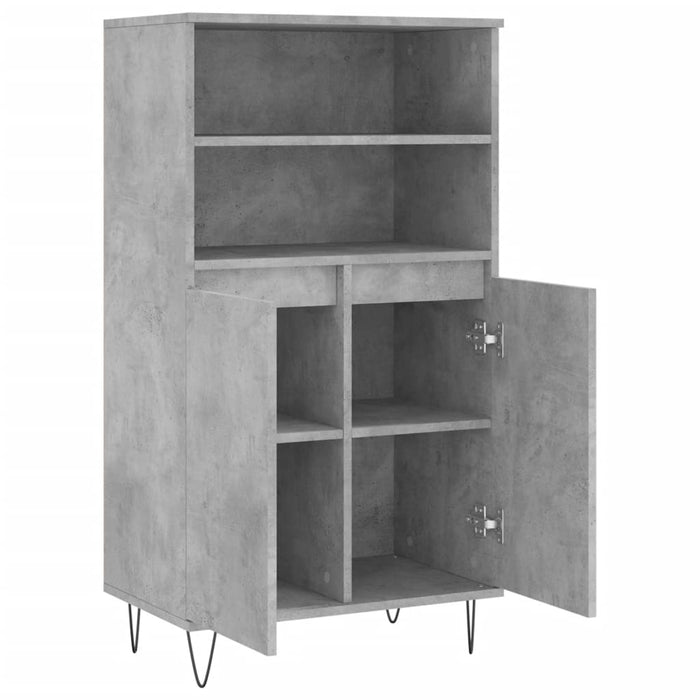 Credenza-Buffet-Armadio da cucina Grigio Cemento 60x36x110 cm in Legno Multistrato 967312
